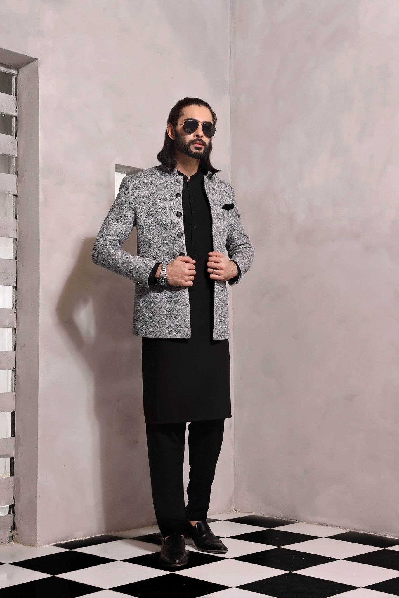 Shalwar Kameez Designer Prince Suit Prince Coat 80 (3 Piece) – TGM