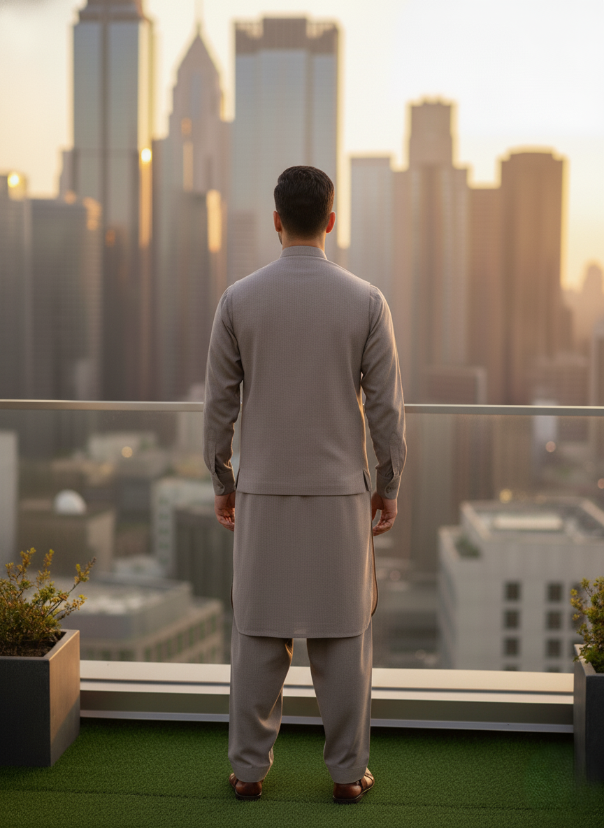 (3 Piece) - Matte Stone Suit