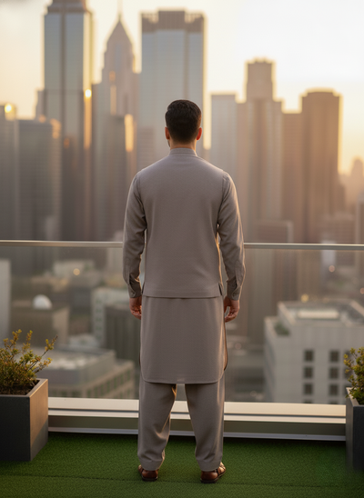 (3 Piece) - Matte Stone Suit