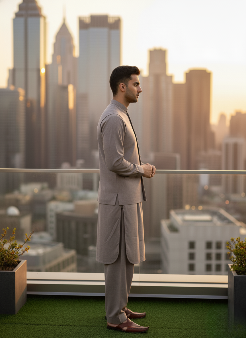 (3 Piece) - Matte Stone Suit