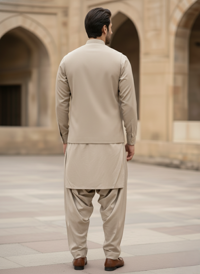 (3 Piece) - Sahara Beige Prestige Suit