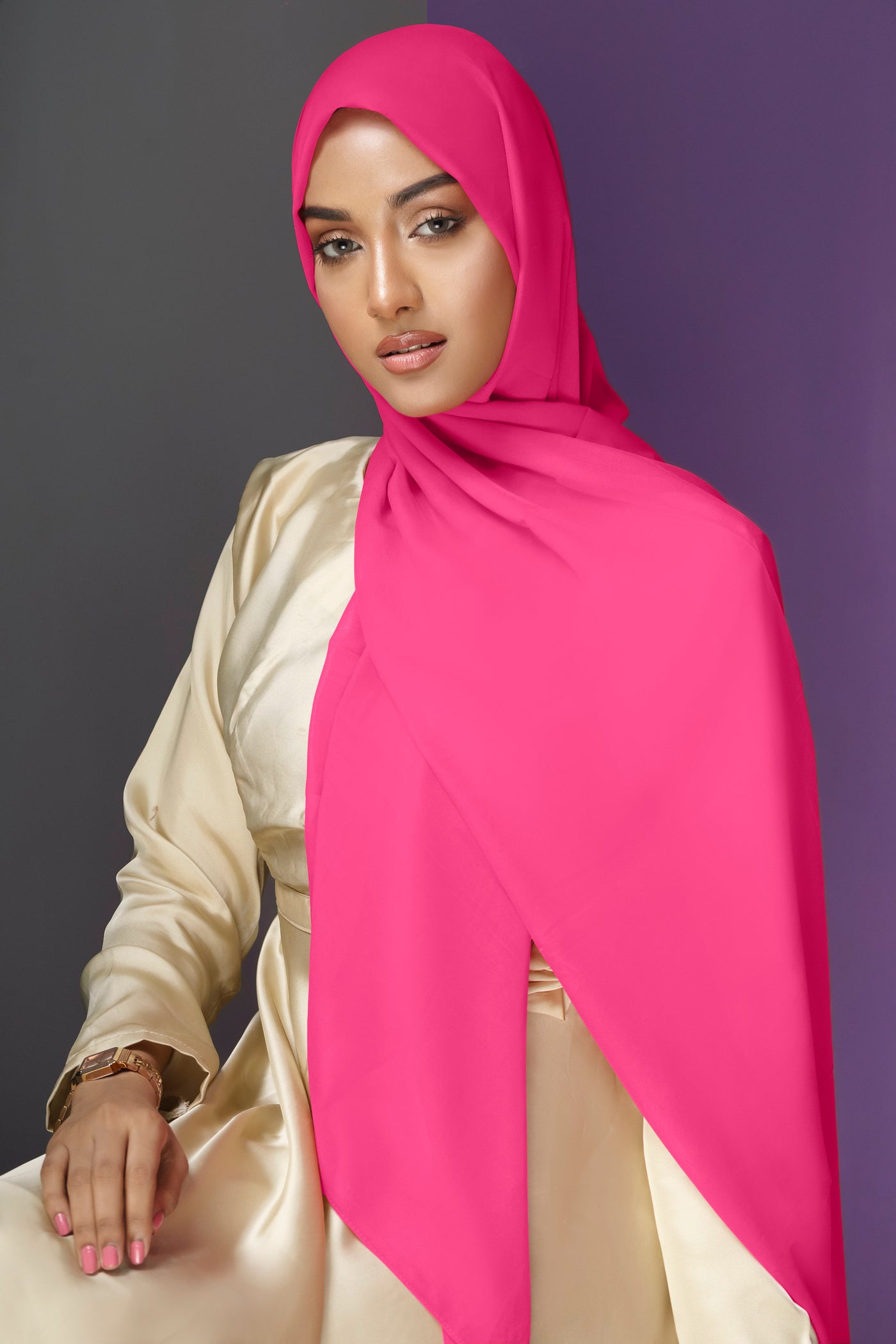 Plain Chiffon - Darp Pink