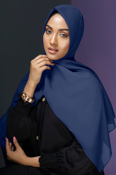 Plain Chiffon - Regal Navy