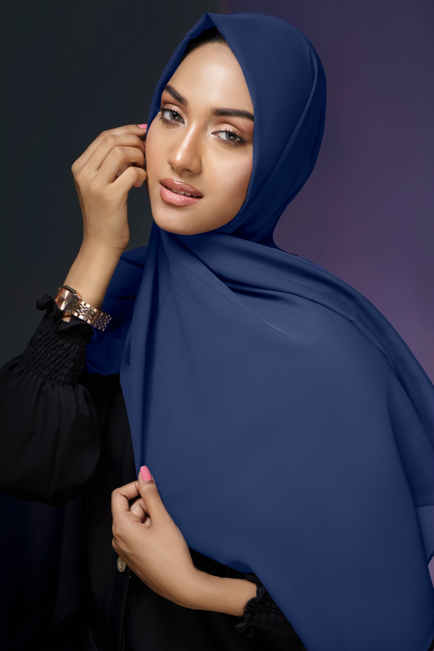 Plain Chiffon - Regal Navy