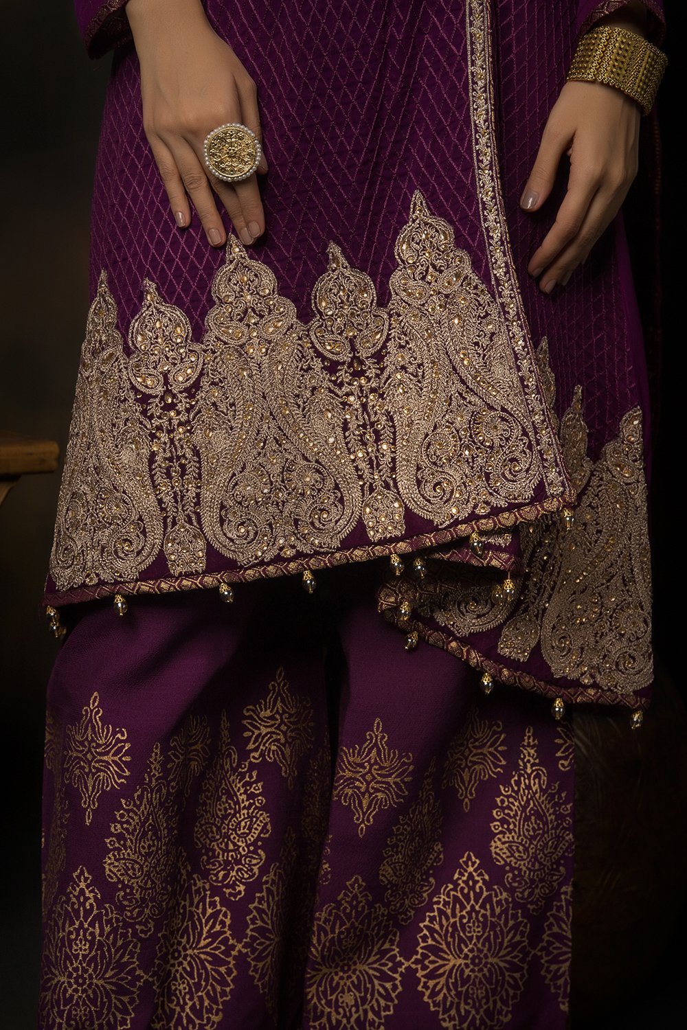 LDD-01312 | Purple | Formal 3 Piece Suit  | Polyester Crinkle
